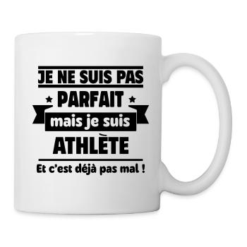 Pas parfait mais athlète déjà pas mal - Mug blanc - blanc - Droite