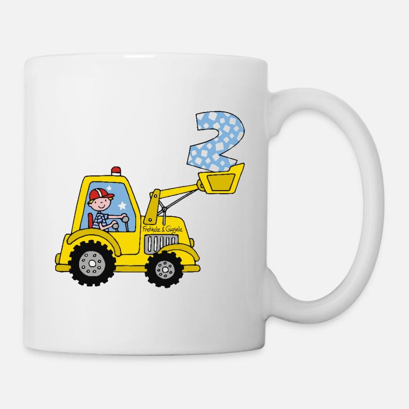 Bagger 2. Geburtstag - Tasse - Weiß