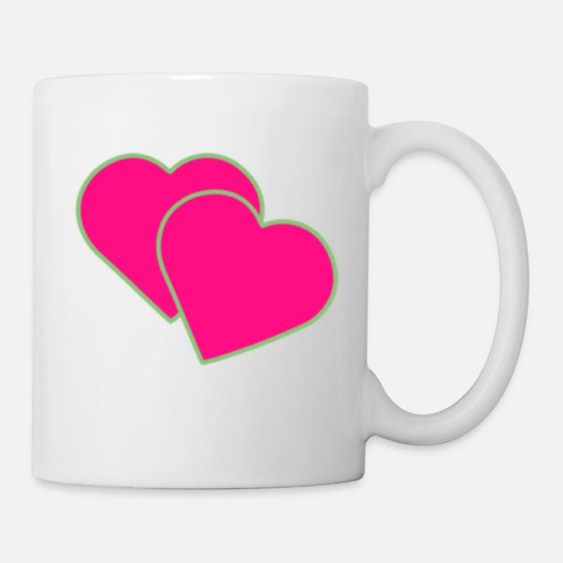 Deux cœurs - Mug blanc - blanc
