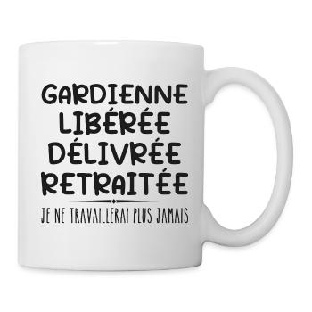 Babysitterin feiert ihren Ruhestand mit Humor Geschenk - Tasse - Weiß - Rechts