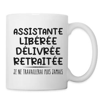 Assistentin feiert ihren Ruhestand mit humorvollem Geschenk - Tasse - Weiß - Rechts