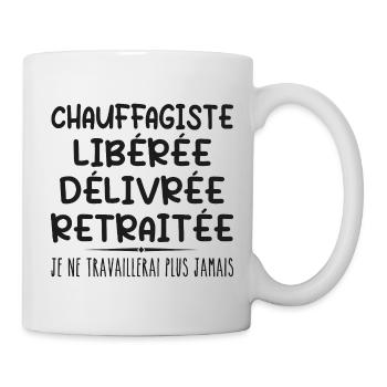 Chauffagiste célèbre sa retraite avec humour - Mug blanc - blanc - Droite