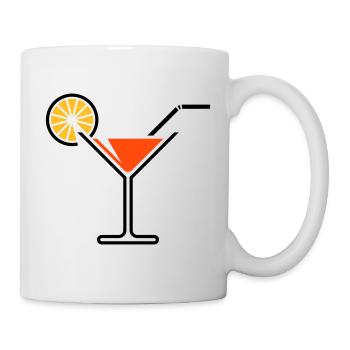 Cocktail Glass / Martini Glass + (Orange) - Mug - white - Right