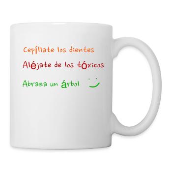 Putzen Sie Ihre Zähne, halten Sie sich von giftigen Substanzen fern, - Tasse - Weiß - Rechts