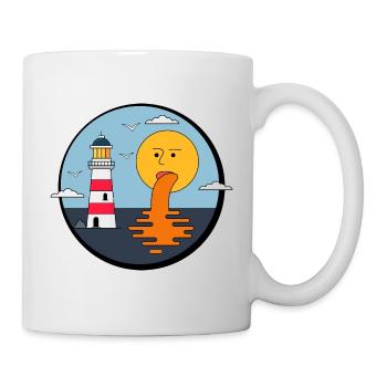 Lighthouse and sun - Mug - white - Right