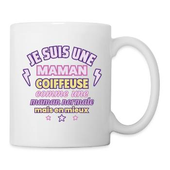Maman coiffeuse, cadeau fête des mères,Noël - Mug blanc - blanc - Droite