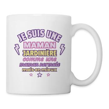 Maman jardinière, cadeau fête des mères, Jardin - Mug blanc - blanc - Droite