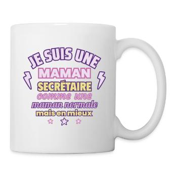 Maman secrétaire, cadeau fête des mères, bureau - Mug blanc - blanc - Droite
