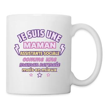 Maman assistante sociale, cadeau fête des mères - Mug blanc - blanc - Droite