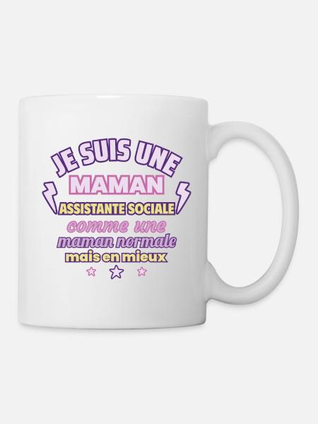 Maman assistante sociale, cadeau fête des mères - Mug blanc - blanc