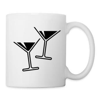 2 Cocktailgläser / Cocktail / Martini – (Black) - Tasse - Weiß - Rechts