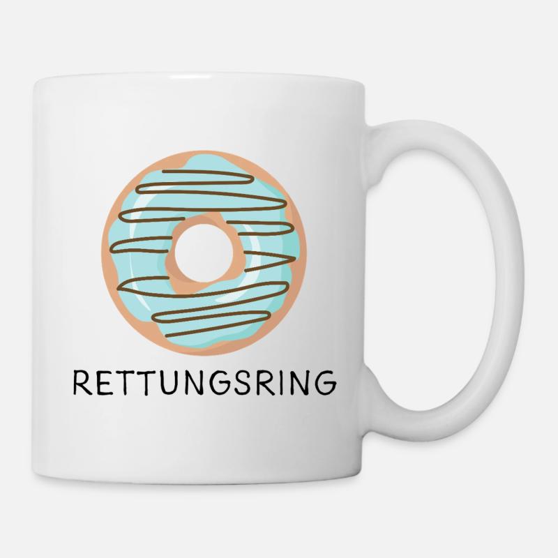 Donut Rettungsring sw - Tasse - Weiß