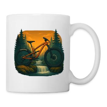 Mountain bike adventure at the waterfall - Mug - white - Right