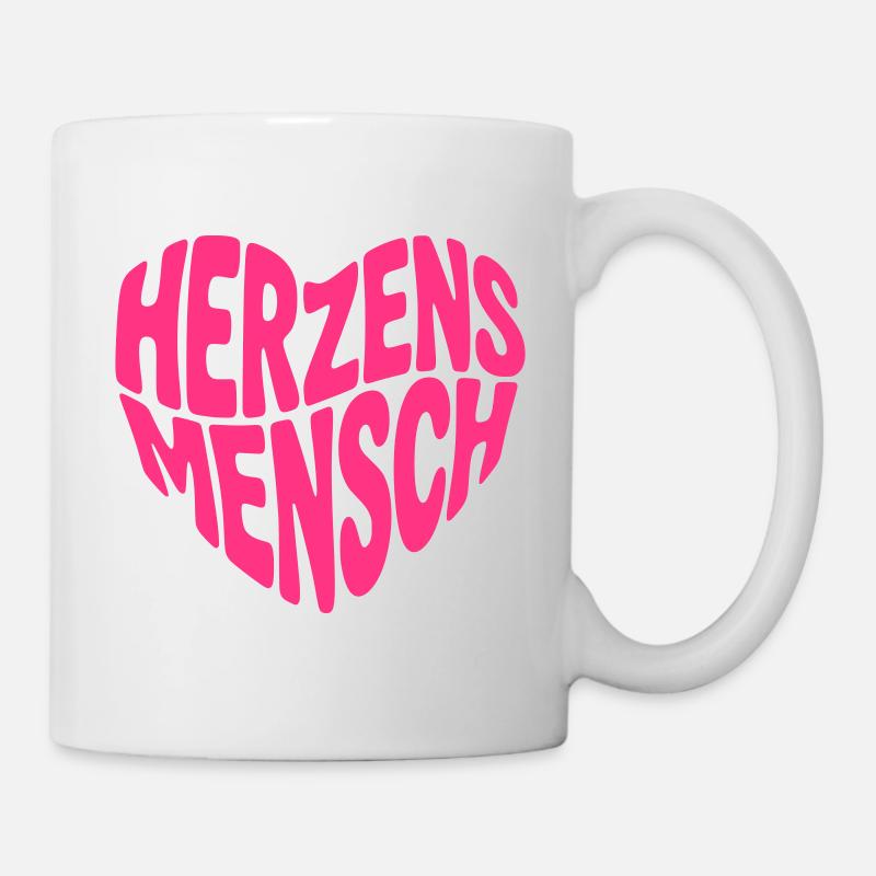 Herzensmensch Herzform - Tasse - Weiß