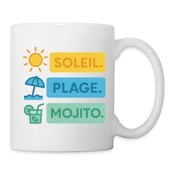 soleil plage mojito humour - Mug blanc - blanc - Droite