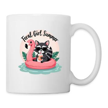Feral Girl Summer - Raccoon - Mug - white - Right