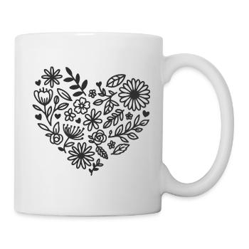Floral Heart Pattern for Elegant Apparel - Mug - white - Right