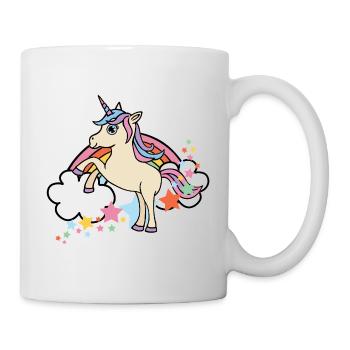 Einhorn (Regenbogen & Sterne) - Tasse - Weiß - Rechts