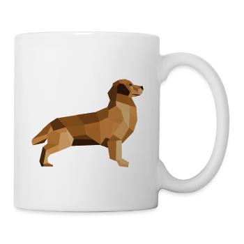 Golden Retriever Low Poly – treu und modern - Tasse - Weiß - Rechts