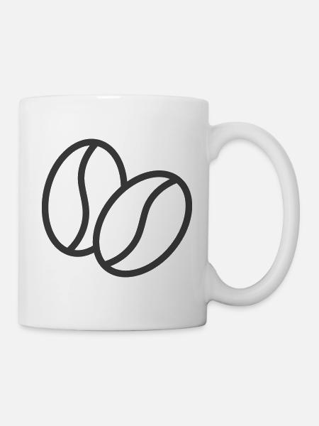 Kaffeebohne Künstlerische Illustration - Tasse - Weiß