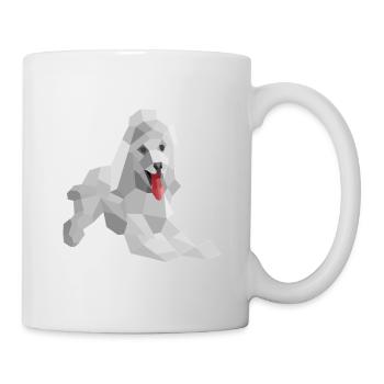 Eleganter Low-Poly-Pudel - Tasse - Weiß - Rechts