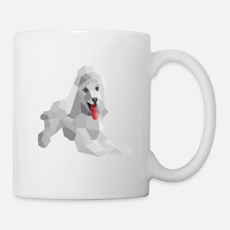 Elegant low poly poodle - Mug - white