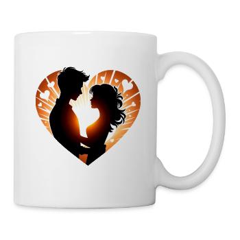 Silhouette romantique Coeur Design - Mug blanc - blanc - Droite
