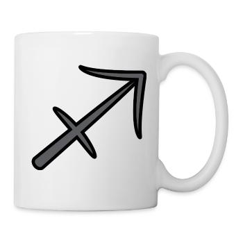 Sagittarius Zodiac Sign Symbol Black & Gray - Mug - white - Right
