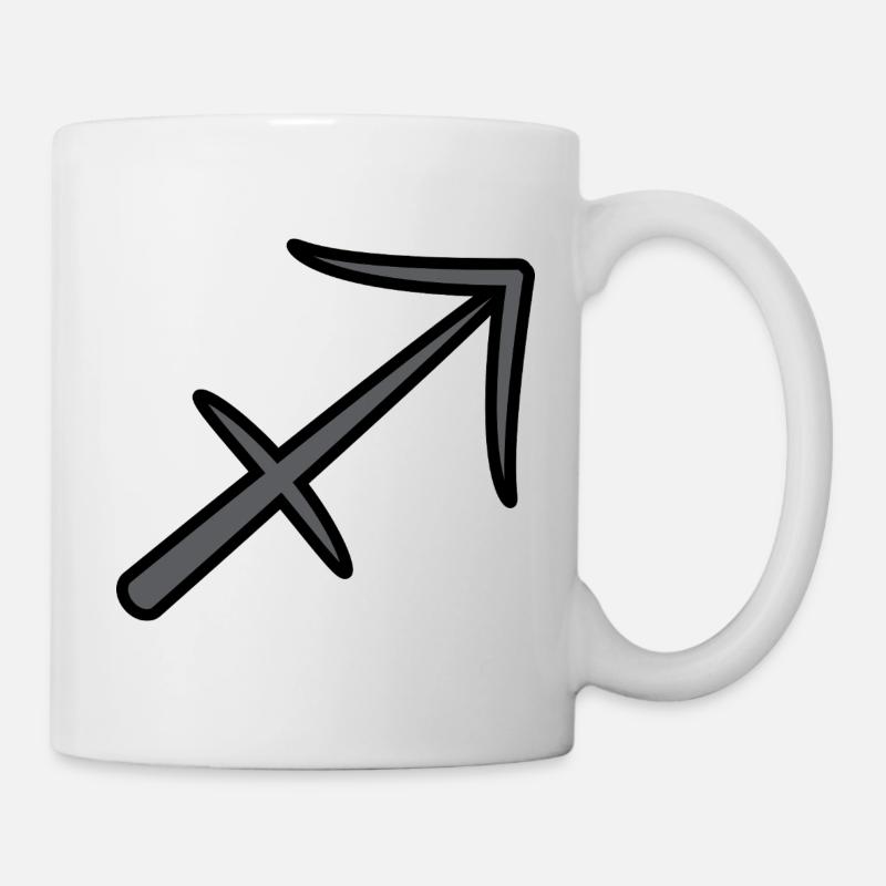 Signe du zodiaque Sagittaire Symbole Noir & Gris - Mug blanc - blanc
