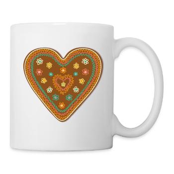 Süßes Lebkuchen Herz Weihnachten Xmas Deko Kinder - Tasse - Weiß - Rechts