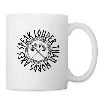 Viking Axes speak louder than Words - Mug - white - Right
