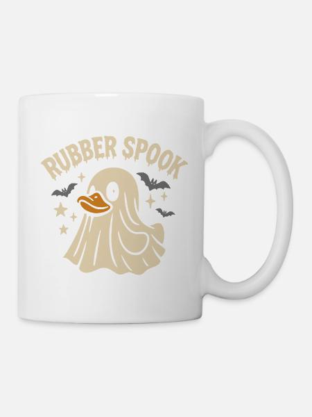 Ghost Rubber Duck & Funny Saying Motif - Mug - white