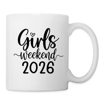 Lettrage du week-end des filles 2026 - Mug blanc - blanc - Droite