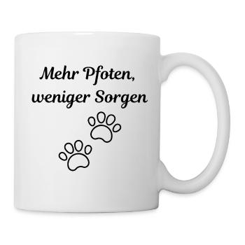 Plus de pattes, moins de soucis – motif animalier - Mug blanc - blanc - Droite