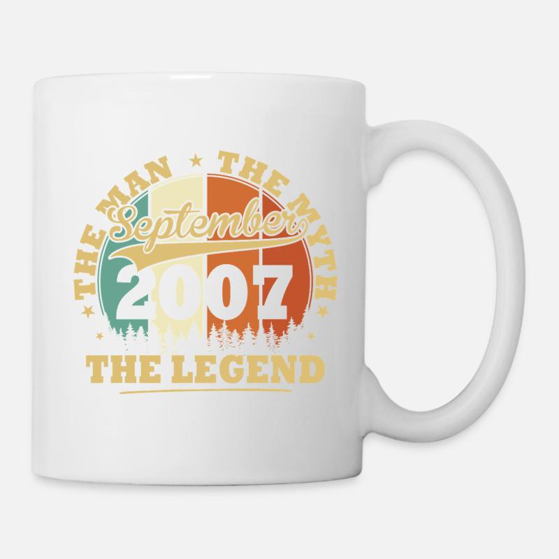 Vintage September 2007 Geburtstagsgeschenk 18 Jahr - Tasse - Weiß