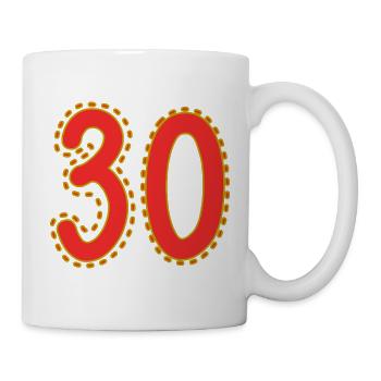 Chiffre 30 Sur Papier De Feuilles Colorées - Mug blanc - blanc - Droite