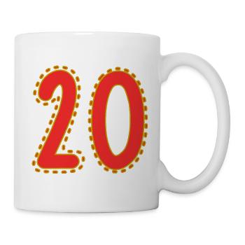 20. 20 ANS. 20e ANNIVERSAIRE. ANNIVERSAIRE 20 ANS. - Mug blanc - blanc - Droite