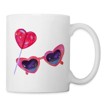 Sucette Coeur Love Design - Mug blanc - blanc - Droite