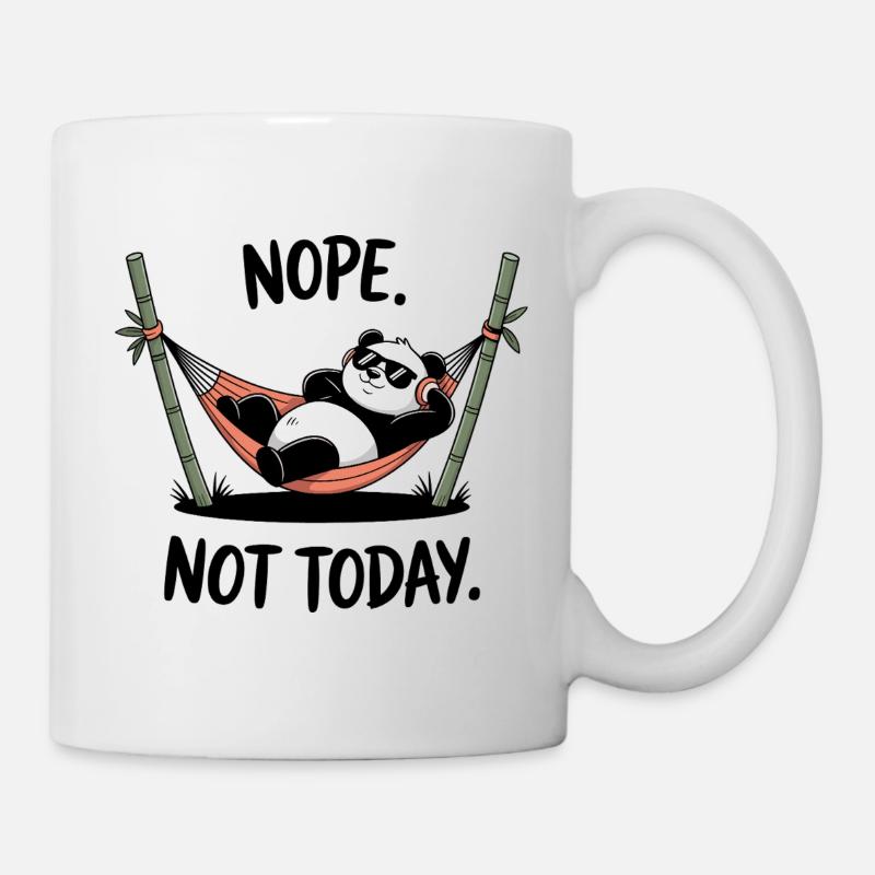 Chilling Panda Relaxing in Hammock - Mug - white