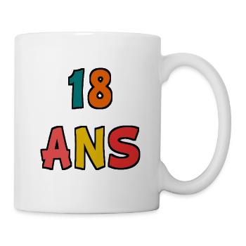 18. 18 ANS. 18e ANNIVERSAIRE. ANNIVERSAIRE 18 ANS. - Mug blanc - blanc - Droite