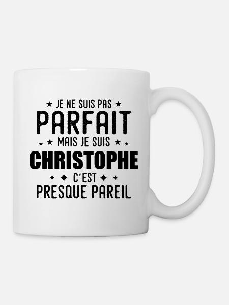 Christophe: authentisch, unvollkommen, top, stolz - Tasse - Weiß