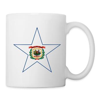 West Virginia Fan Shirt – Natur & Stolz - Tasse - Weiß - Rechts