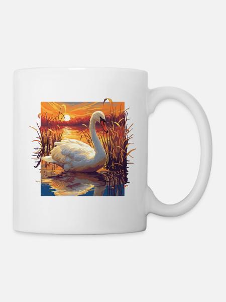 Schwäne Schwan - Tasse - Weiß