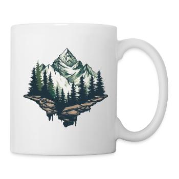 Majestätische Berglandschaft Illustration - Tasse - Weiß - Rechts