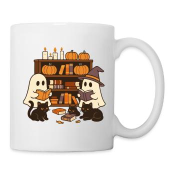 Les fantômes d'Halloween lisent des livres - Mug blanc - blanc - Droite