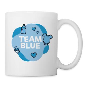 Team Blue Baby Shower Design - Tasse - Weiß - Rechts