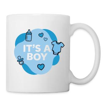 Es ist eine Babyparty für Jungen und Babys - Tasse - Weiß - Rechts