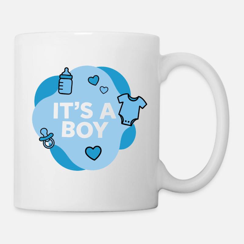 C’est une baby shower de bébé garçon - Mug blanc - blanc
