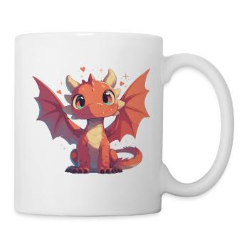 Drachen Drache - Tasse - Weiß - Rechts