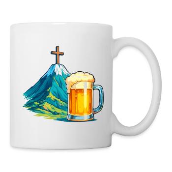 Illustration du festival de la bière de Mountain Cross - Mug blanc - blanc - Droite
